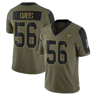 Limited Men's Demario Davis New Orleans Saints Nike 2021 Salute To Service Jersey - Olive