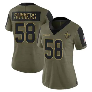 Limited Women's Ty Summers New Orleans Saints Nike 2021 Salute To Service Jersey - Olive